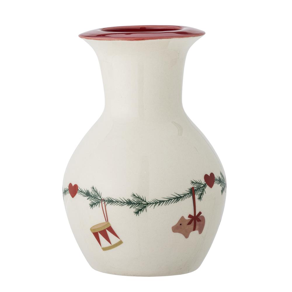 Bloomingville Yule Vase – Blumenvase mit Weihnachtsmotiven, Weihnachten, dänisches Design