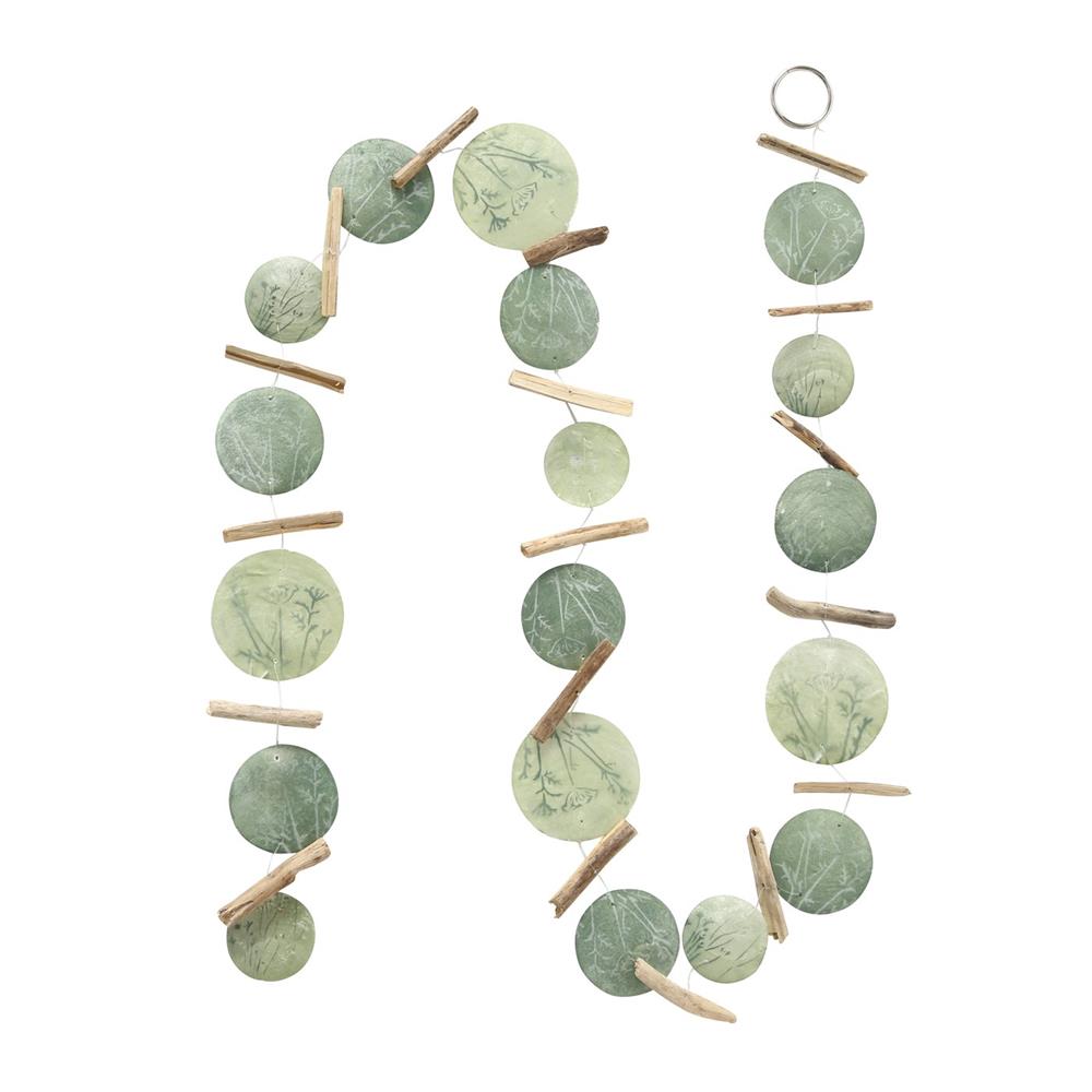 BOLTZE Capiz-Girlande Fine 180cm Muscheln Floral Blumen Hängedekoration | 1 Stück zufällige Variante