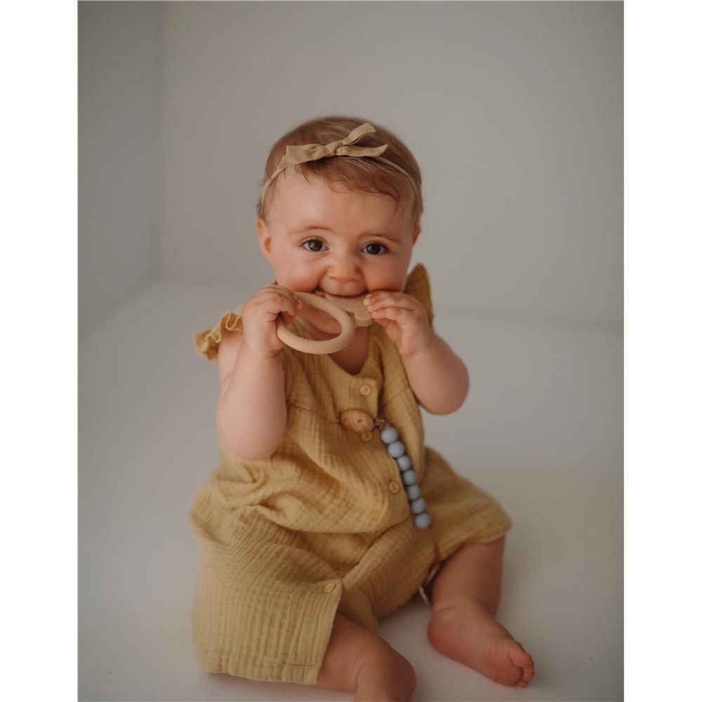 Mushie Beißring Hund, Braun, aus Silikon, BPA-frei