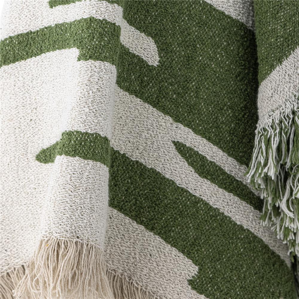 Bloomingville Haxby Decke Grün Recycelte Baumwolle L160xW130 cm – grüne Kuscheldecke