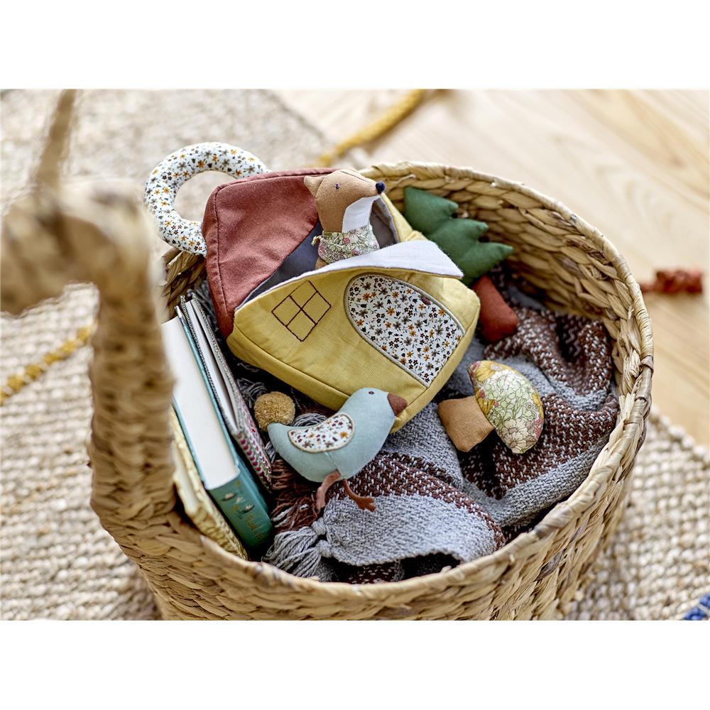 Bloomingville MINI Nann Decke, Braun, recycelte Baumwolle L100 x B80 cm