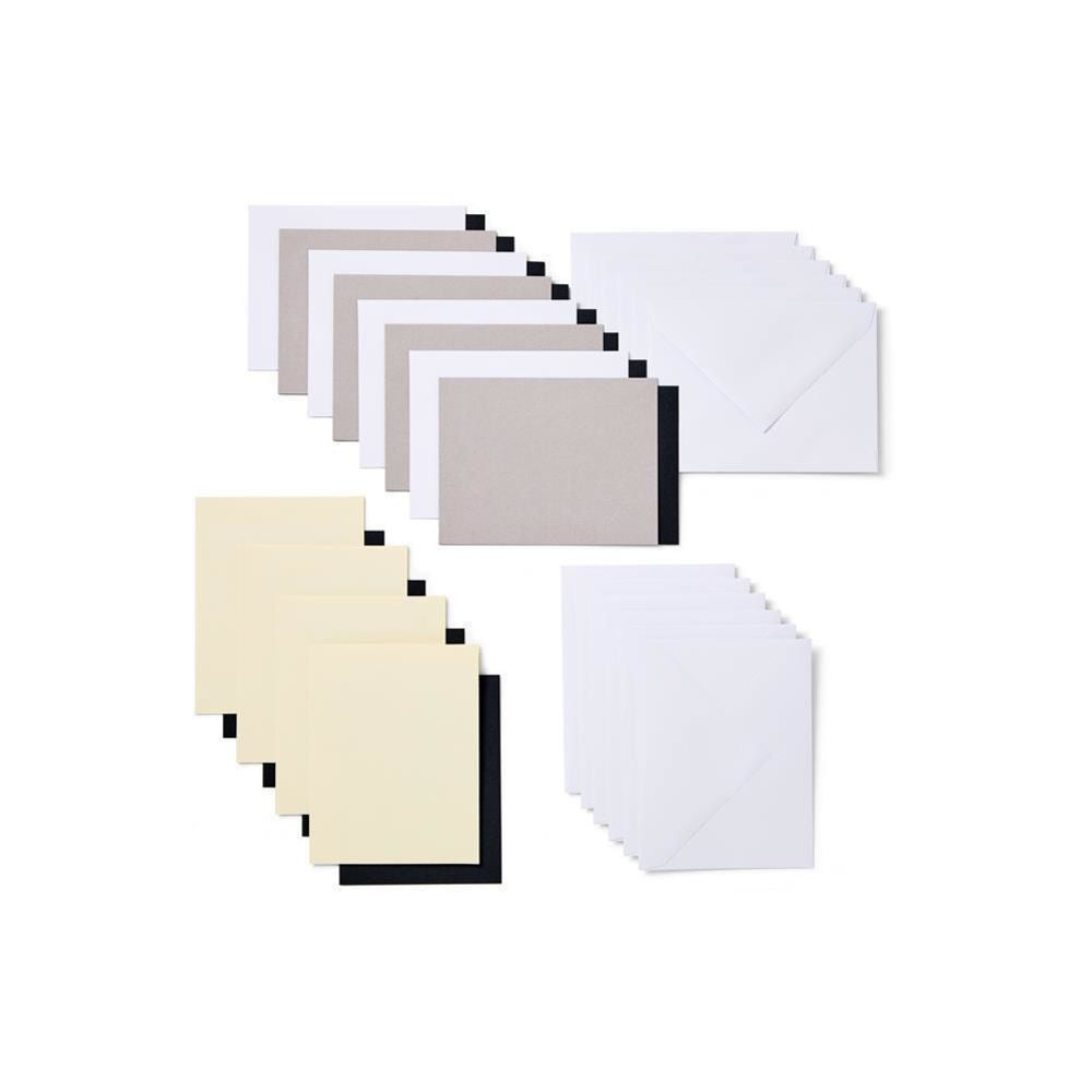 Cricut Joy Einlegekarten Set Neutrals 12 Stück 10,7 x 13,9 cm Graubraun Weiß Creme Grußkarten Karten