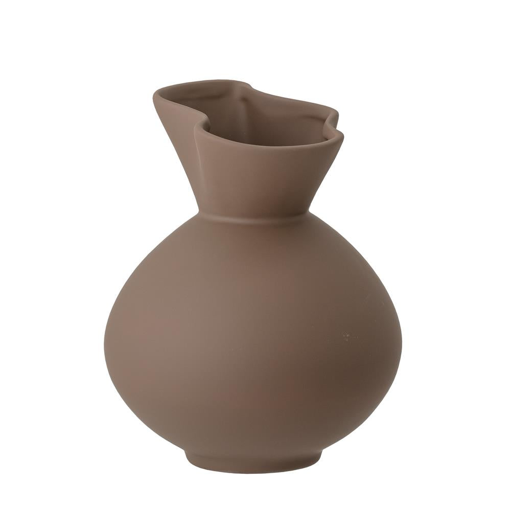 Bloomingville Nicita Vase, Braun, Steingut D17xH20 cm