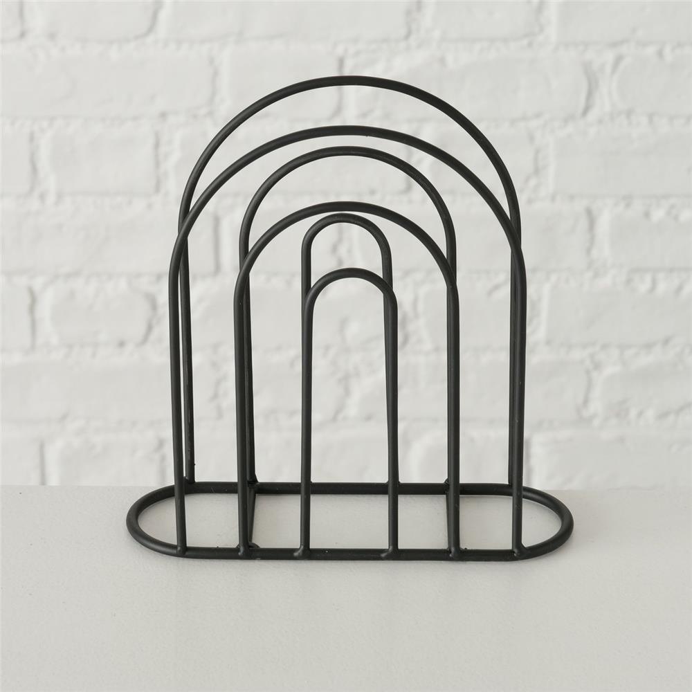 BOLTZE Serviettenhalter Ronia Schwarz Eisen Serviettenständer Serviettenspender Modernes Design