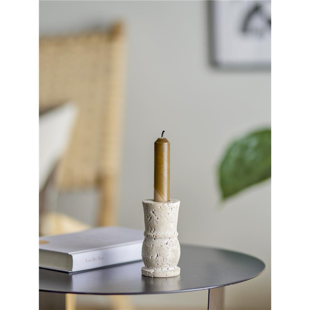Bloomingville Ilise Kerzenständer, Natur, aus Travertin, 5x10 cm, Naturmaterial