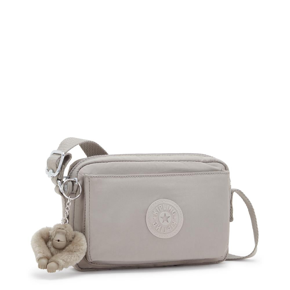Kipling ABANU S, Kleine Umhängetasche, Grey Gris (grau), Schultertasche mit verstellbarem Schultergurt