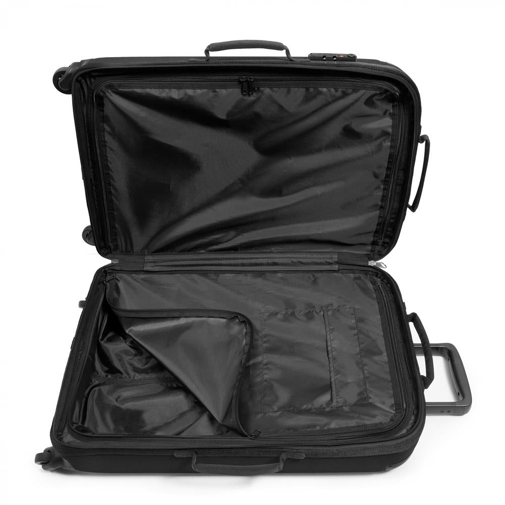 Eastpak TRANZSHELL M, Reisetrolley, Black (schwarz), 56L, Rollkoffer mit 4 Rädern und TSA-Schloss