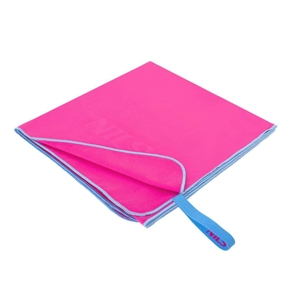 NILS Mikrofaserhandtuch 140x70 cm in Rosa - schnelltrocknendes Handtuch für Camping, Strand & Sport