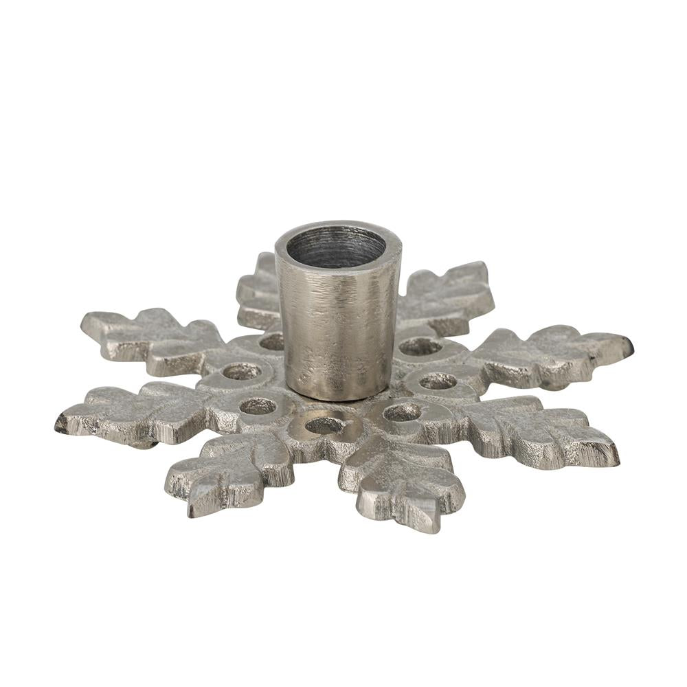 Bloomingville Kashi Kerzenhalter Silber Metall Schneeflocke Weihnachtsdeko