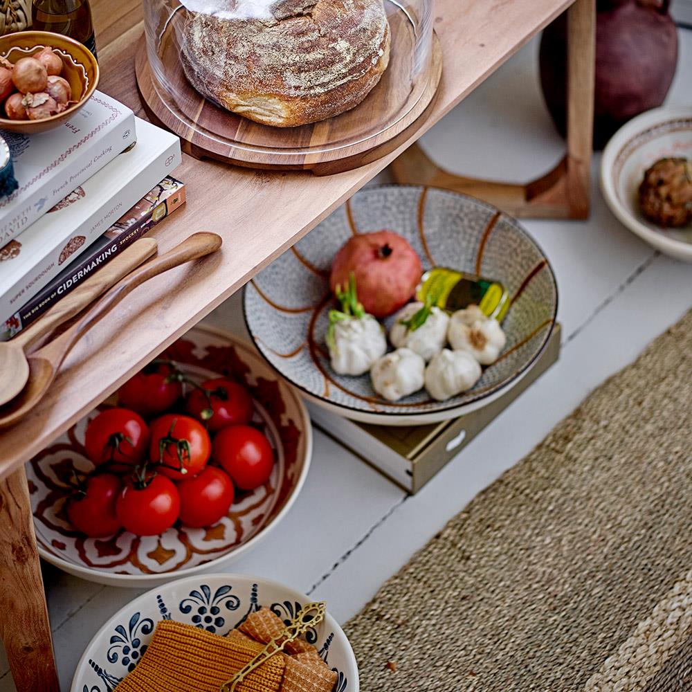 Bloomingville Heikki Schale – blaue Steingutschale, handbemalt, Ø 26,5 cm, 2 Liter