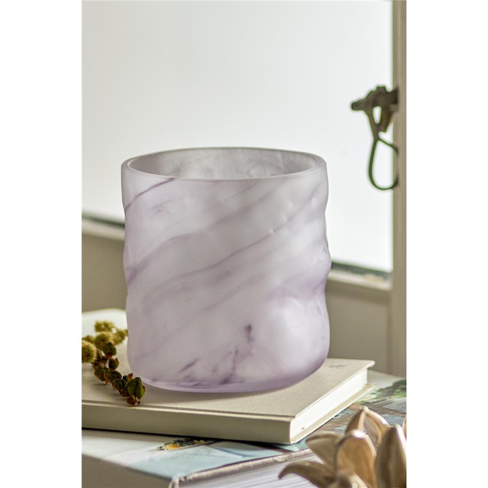 Bloomingville Moore Teelichthalter in Violett, 10cm, aus Glas mundgeblasen