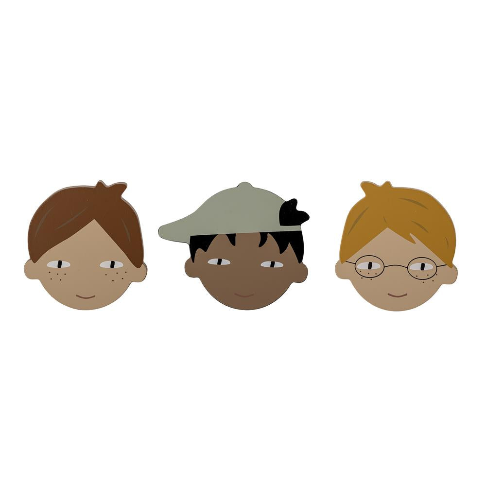 Bloomingville MINI Simson Haken, Braun, L10xH8,5xB5 cm, 3er Set