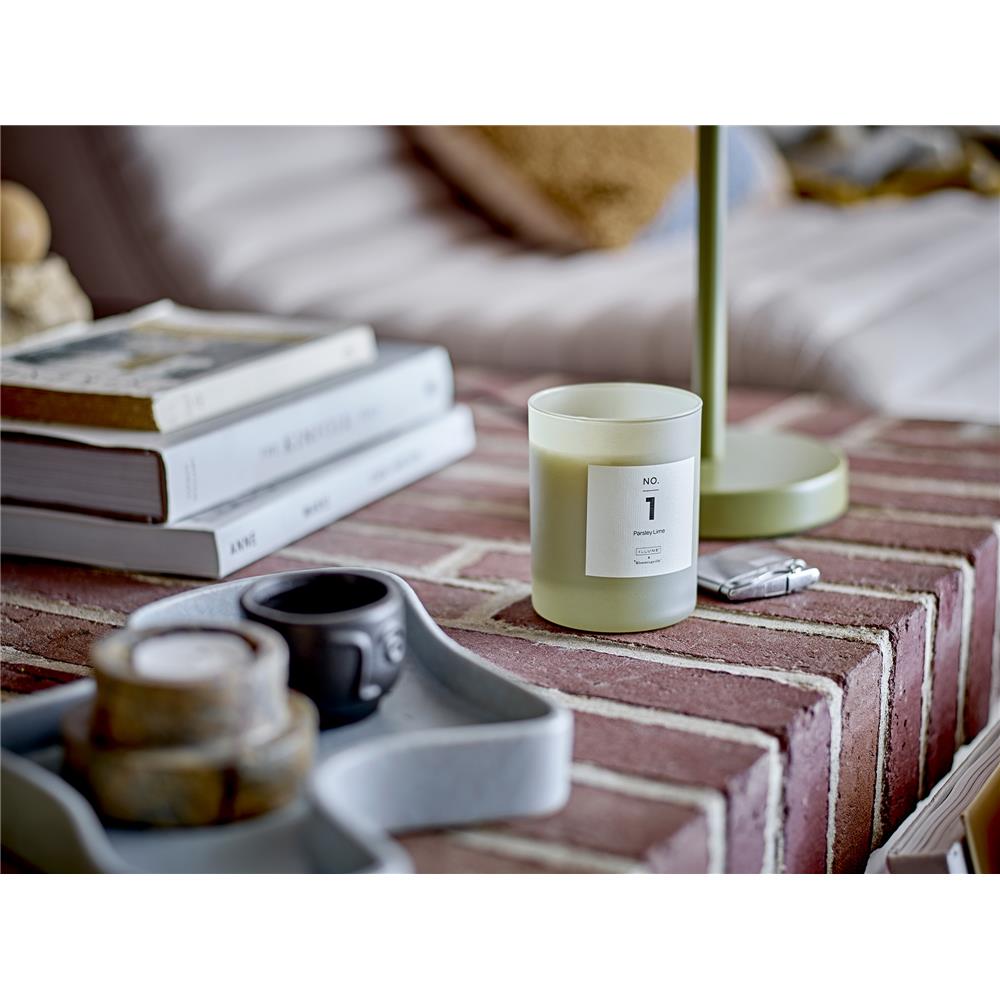 Bloomingville NO. 1 - Parsley Lime Duftkerze, Grün, Natürliches Wachs, 210 G. - 50 Hour - Gift box - D8xH10 cm
