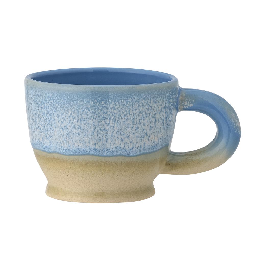 Bloomingville Safie Becher Blau 300ml Steingut mit Henkel spülmaschinenfest Tasse