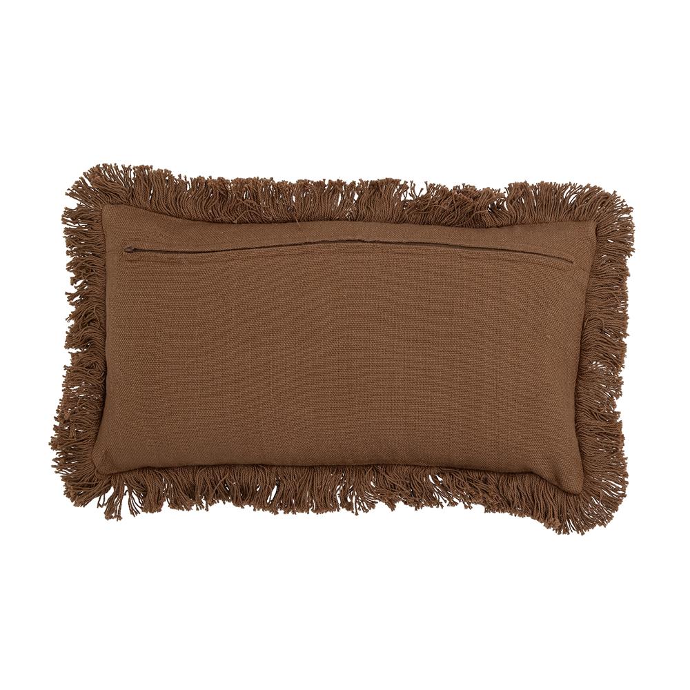 Bloomingville Galia Kissen Braun 50x25 cm – Baumwolle, gestickt & mit Fransen