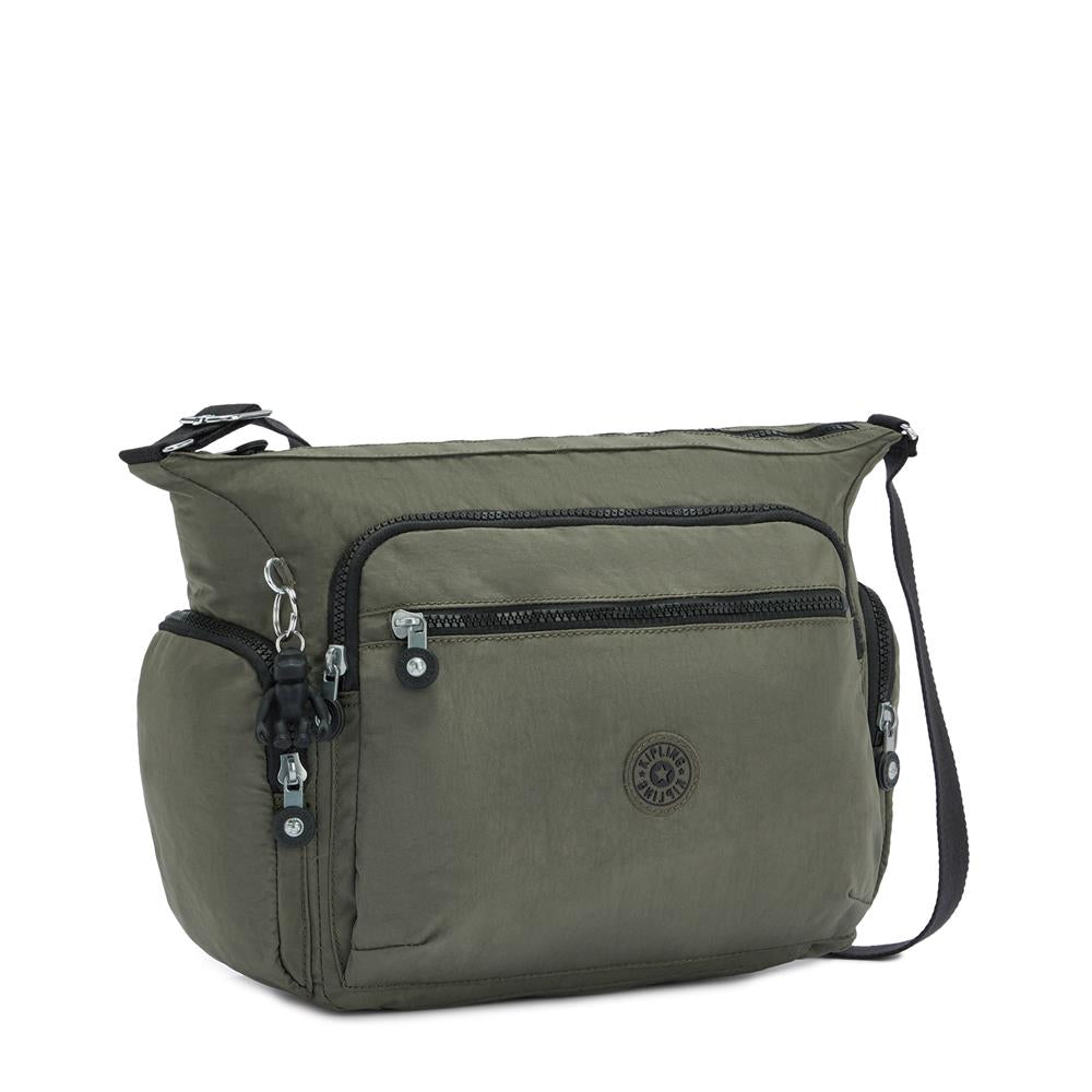 Kipling GABBIE M, Mittelgroße Umhängetasche, Green Moss (grün), Schultertasche mit Reißverschluss