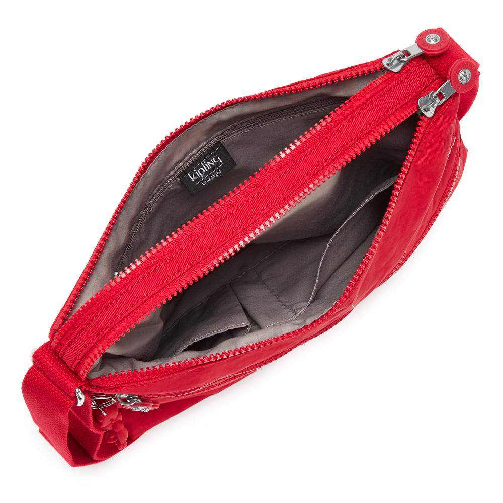Kipling ALVAR Mittelgroße Umhängetasche in Rot mit verstellbarem Schulterriemen