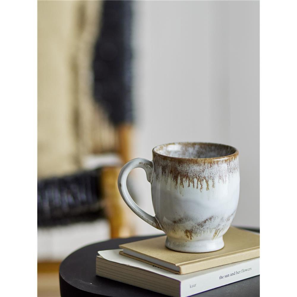 Bloomingville Jatoba Tasse, 400 ml, Grau, Steingut, dänisches Design