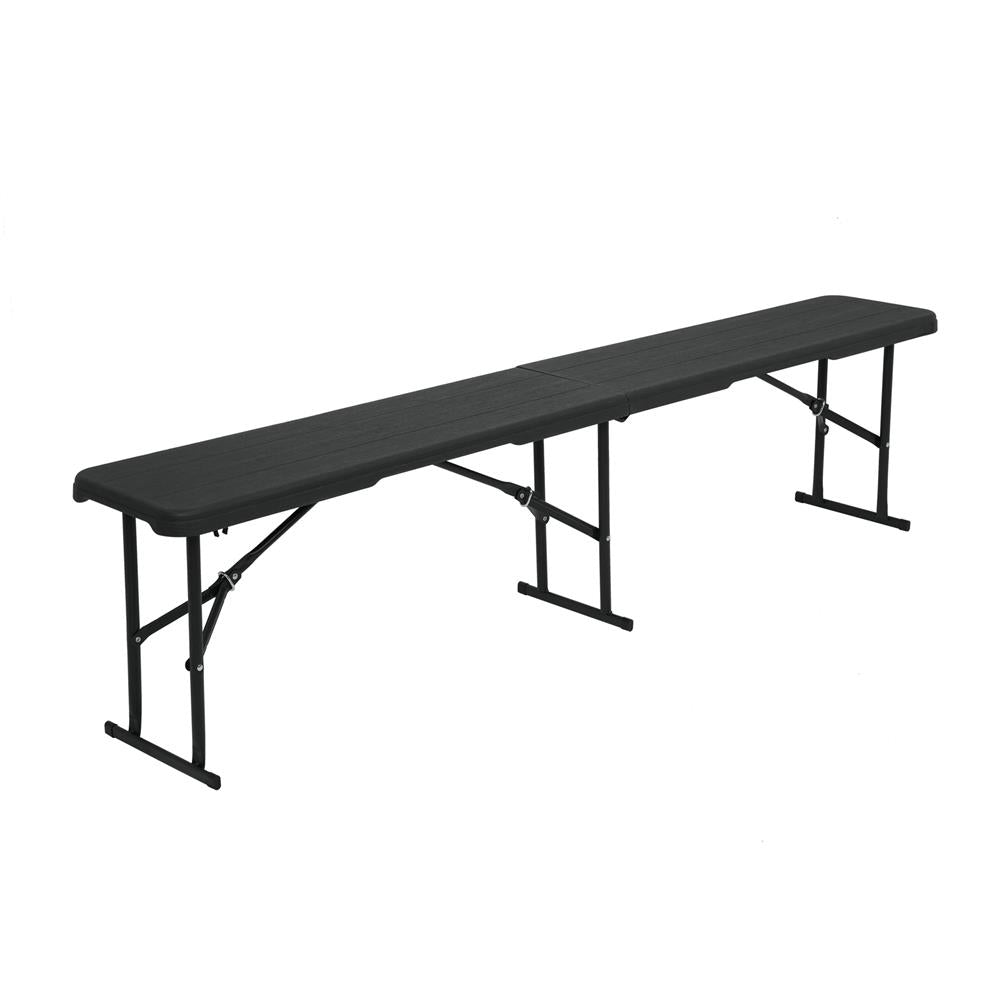 NILS CAMP Klappbank 180 cm Dunkelgrau für Garten Camping Events faltbare Sitzbank Outdoor