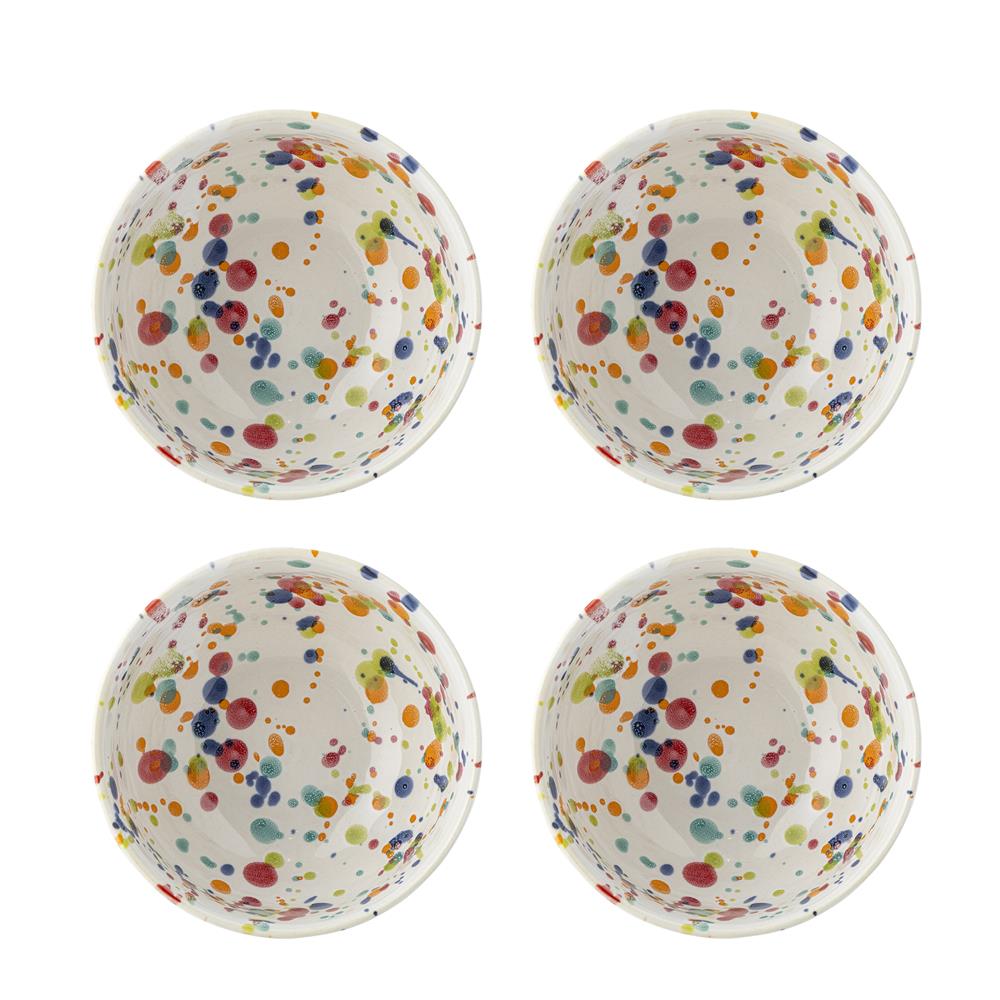 Bloomingville Freckles Schalen Set 4-teilig Bunt Steingut 300ml