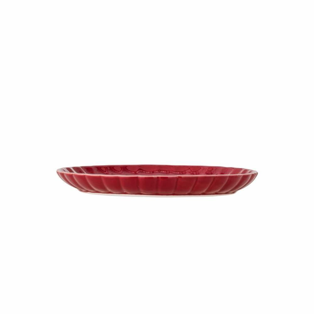 Bloomingville Latina Teller, Rot, 20 cm, Steingut, dänisches Design