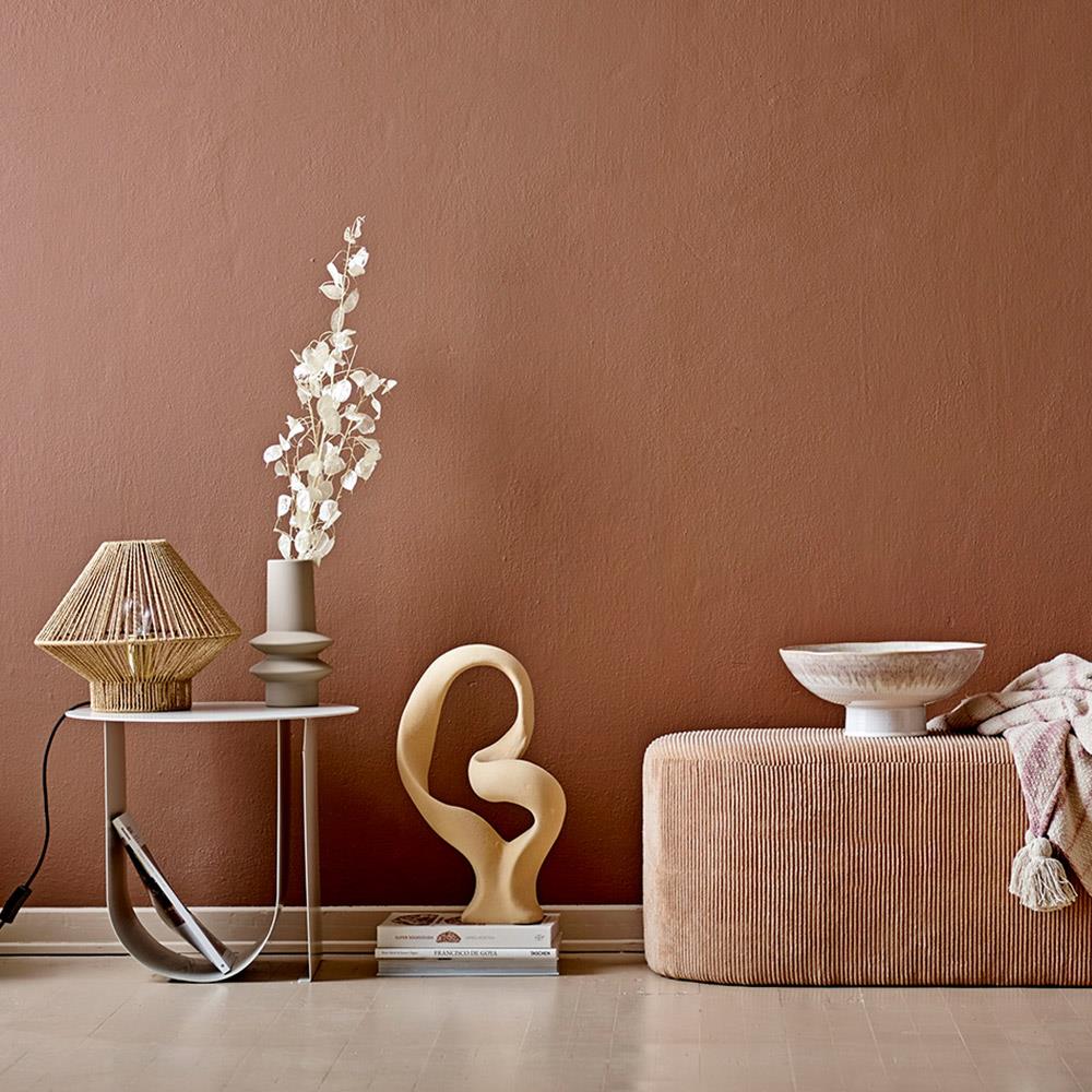 Bloomingville Isold Vase Natur Steingut 12,5 x 22 cm Dekovase Dänisches Design