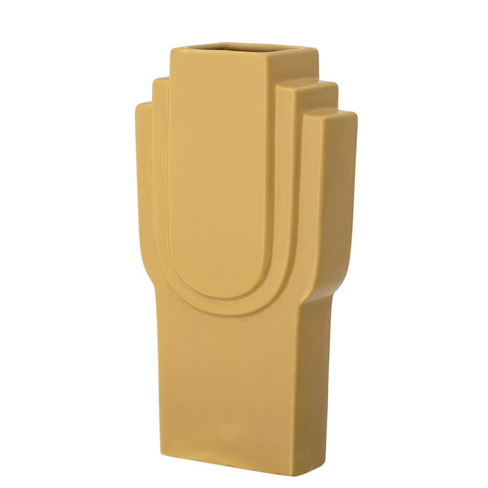 Bloomingville Ata Vase Gelb Steingut 16,5 x 30,5 x 7,5 cm Dekovase Dänisches Design