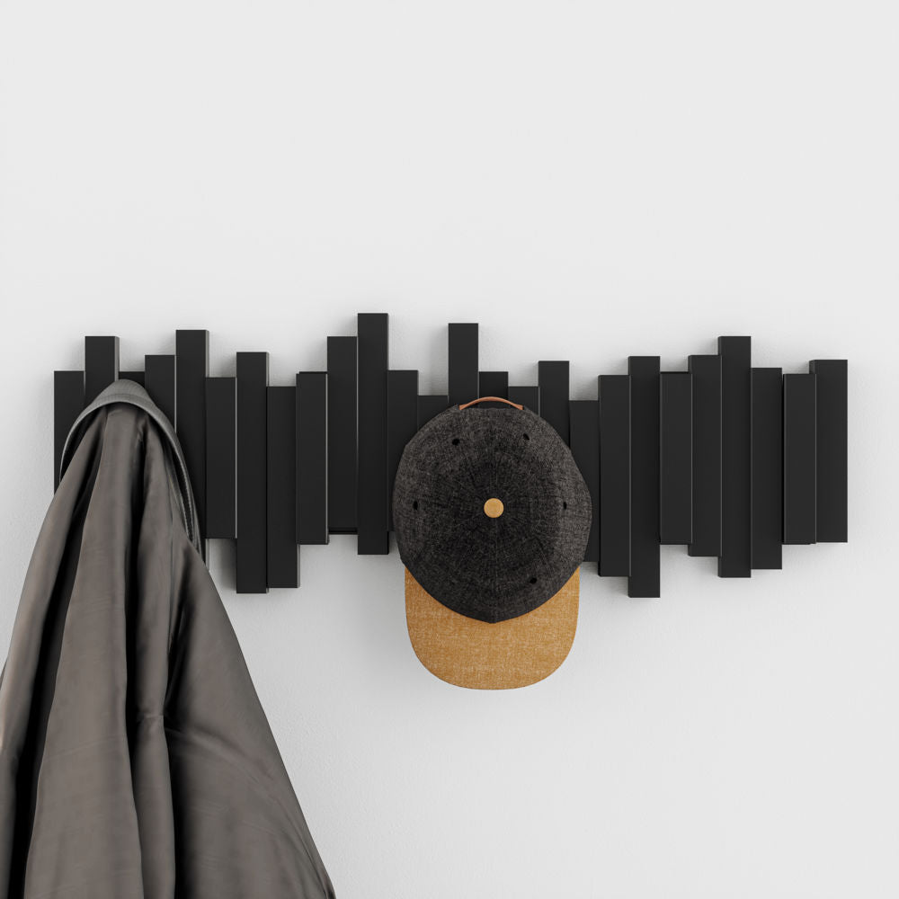Umbra Stäbchen Garderobenhaken Kunststoff Schwarz 5 Haken