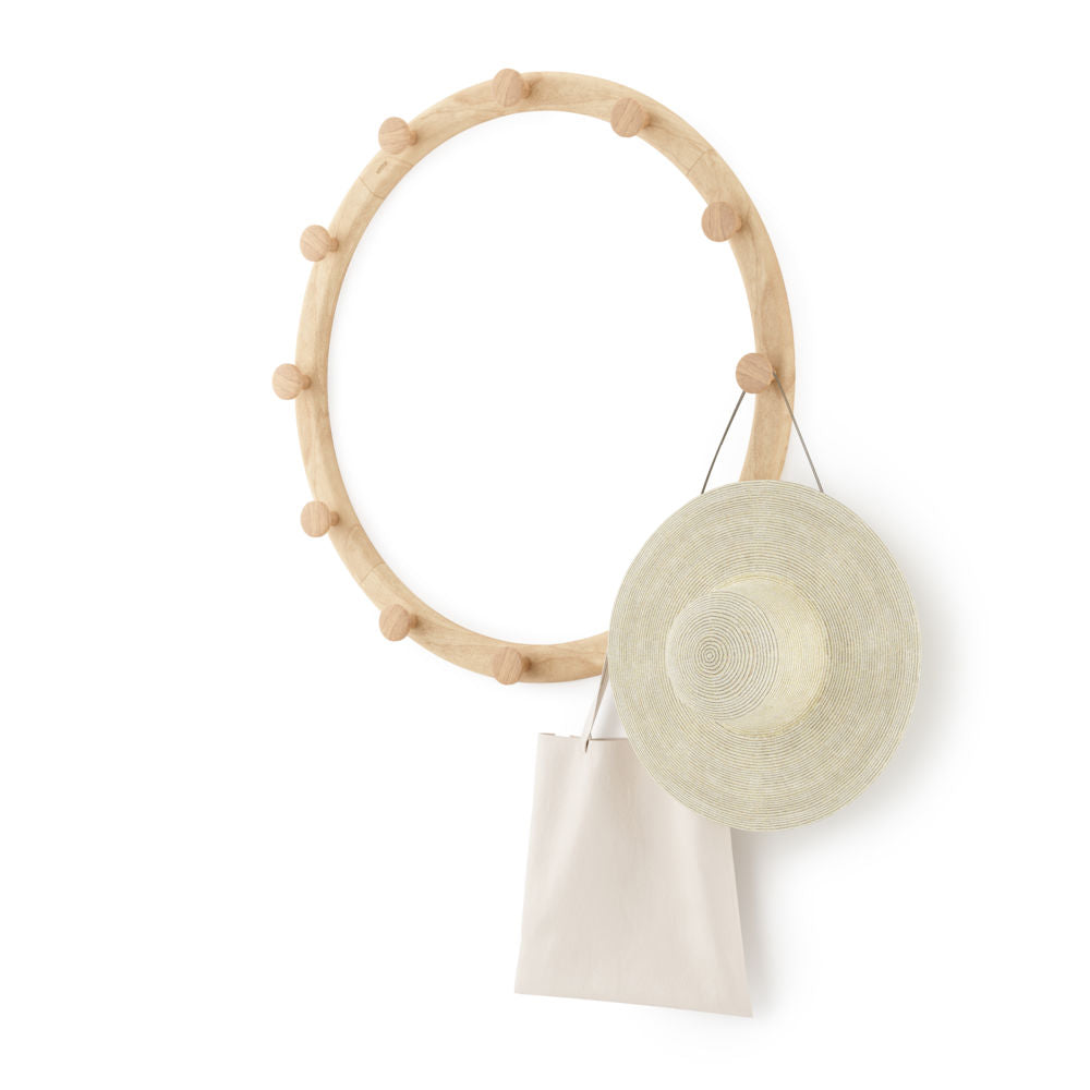 Umbra SLINKA HOOK SET 4 NATURAL Wandgarderobe 12 Haken Holz Modular