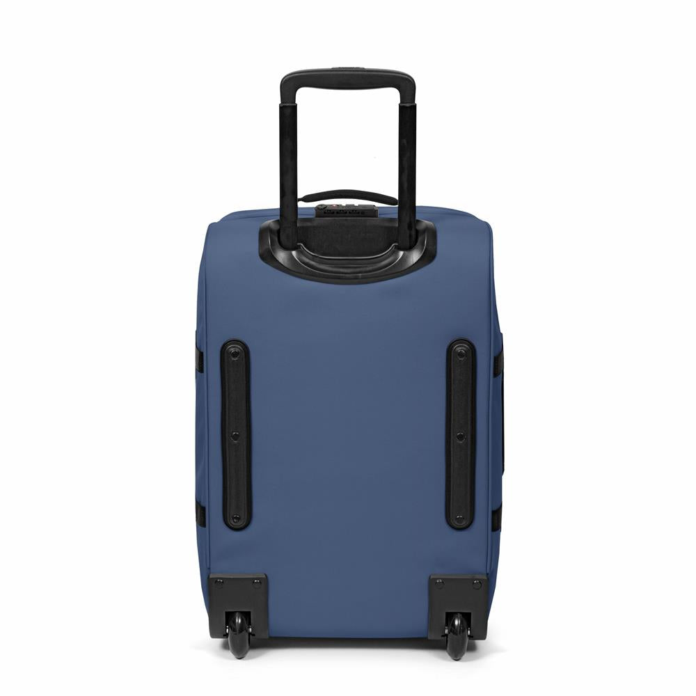 Eastpak TRANVERZ S, Kleiner Reisetrolley, Powder Pilot (blau), 42L, Rollkoffer mit 2 Rädern und TSA-Schloss