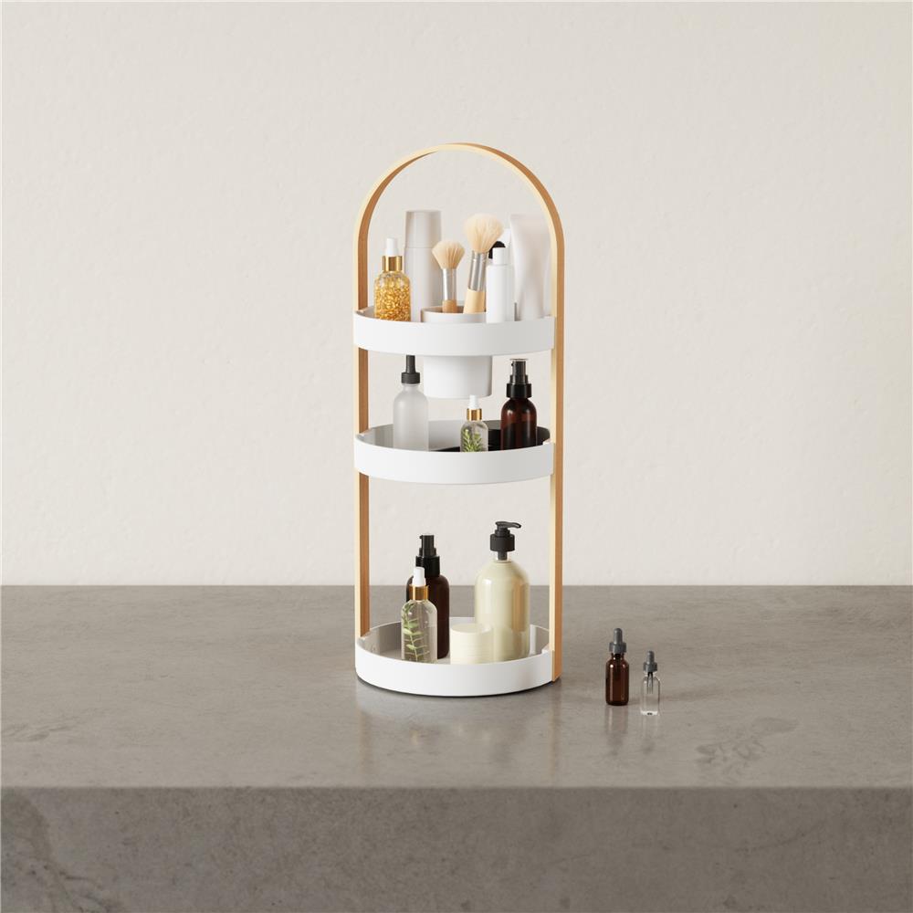 Umbra Bellwood 3-stufiger Kosmetik/Makeup Organizer in Weiß/Natur