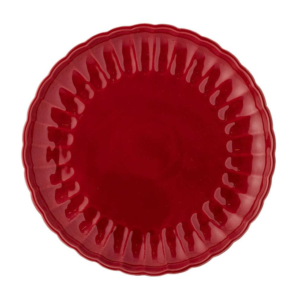 Bloomingville Latina Teller, Rot, 27 cm, Steingut, Speiseteller, dänisches Design