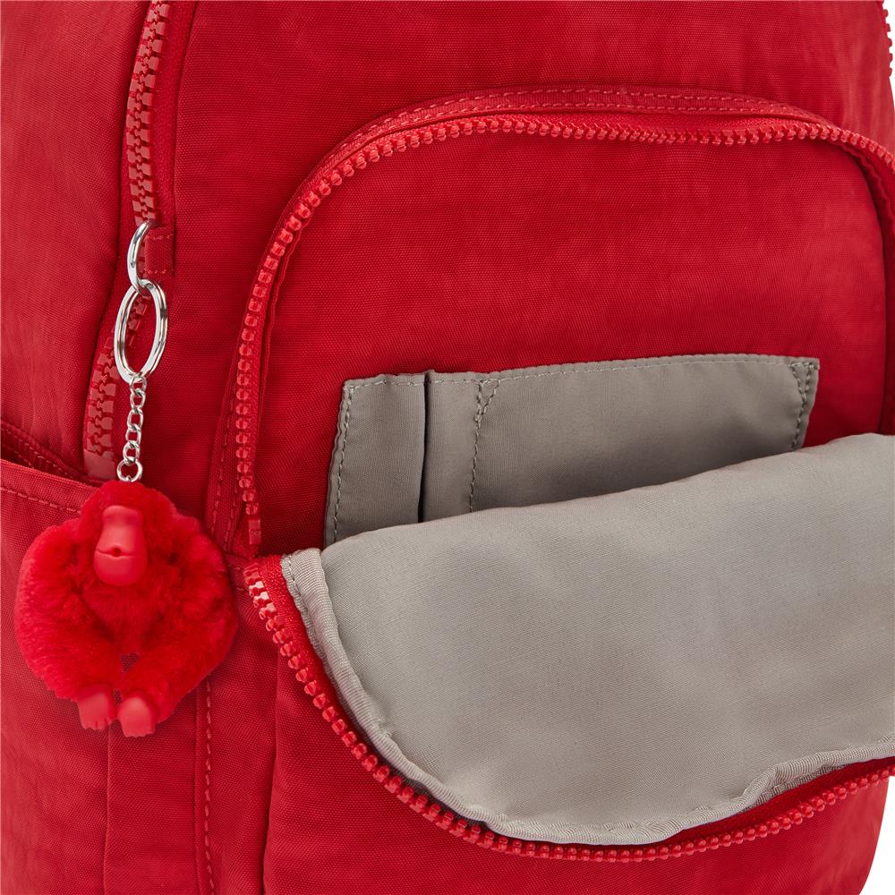 Kipling SEOUL S, Kleiner Schulrucksack mit 11-Zoll-Tabletfach, 14L, Red Rouge (rot)