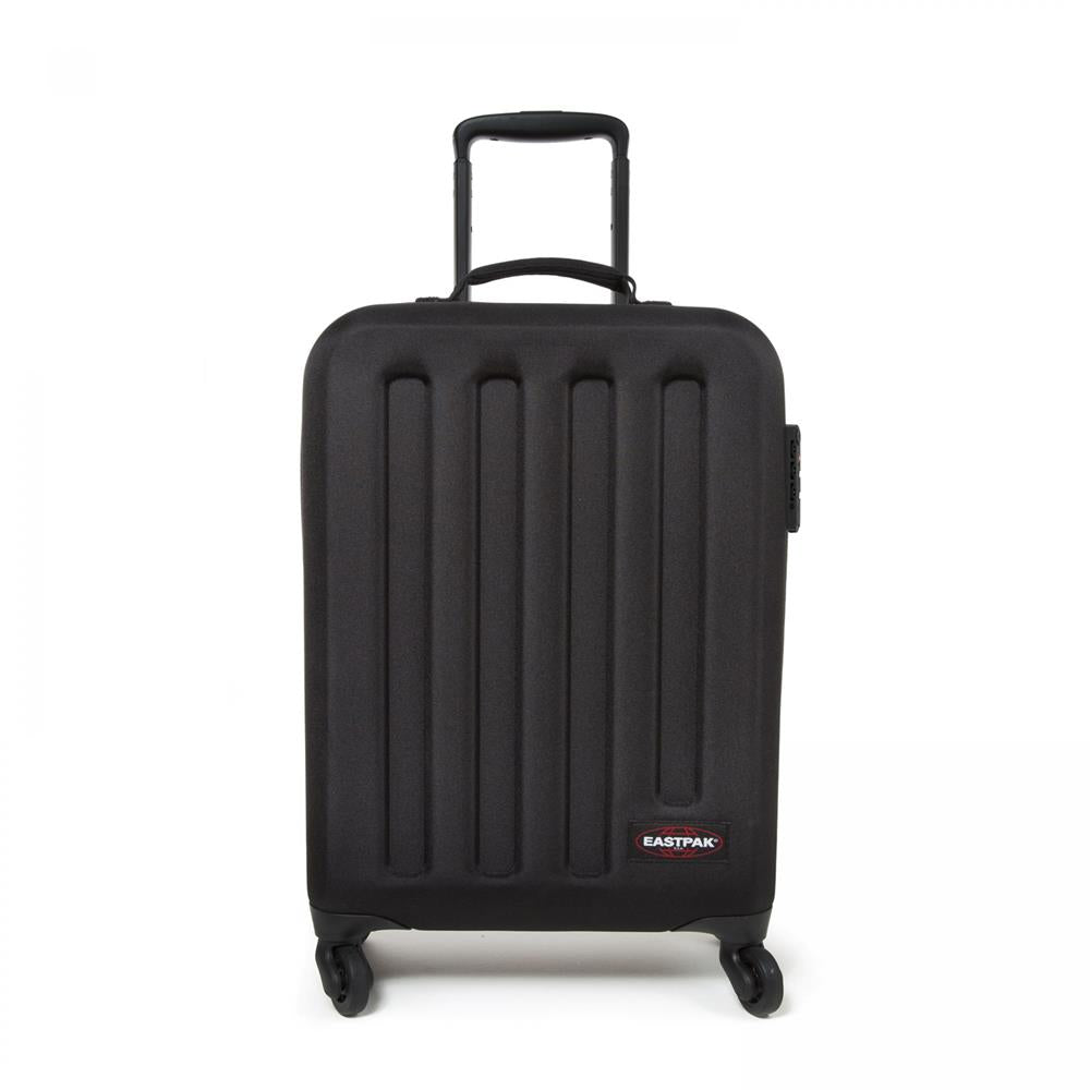 Eastpak TRANZSHELL S, Kleiner Reisetrolley, Black (schwarz), 32L, Rollkoffer mit 4 Rädern und TSA-Schloss