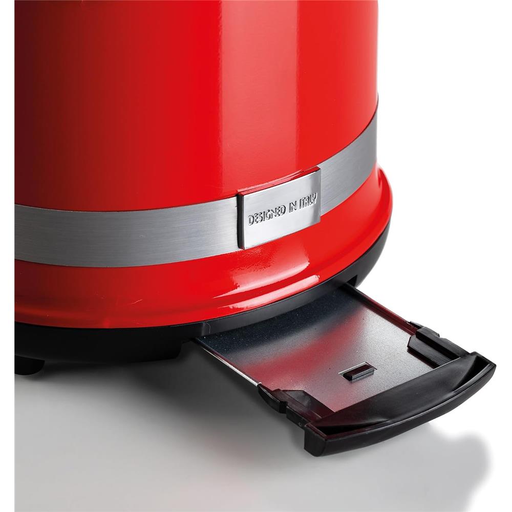 Ariete Moderna Toaster, Rot, 2-Scheiben-Toaster mit 6 Bräunungsstufen, Modernes Design