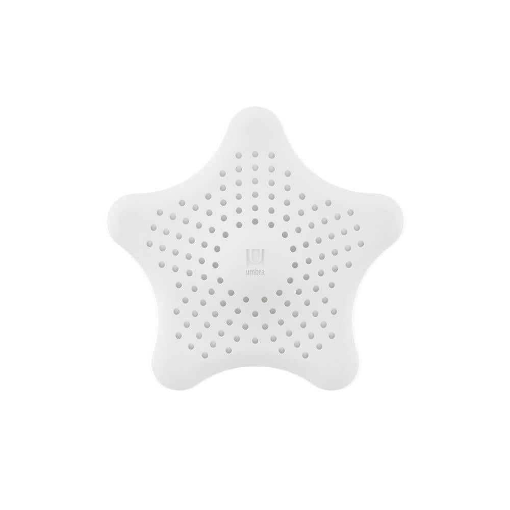 Umbra Starfish Abfluss Haarfänger mit Saugnäpfen, Silikon Abflusssieb, in Weiß