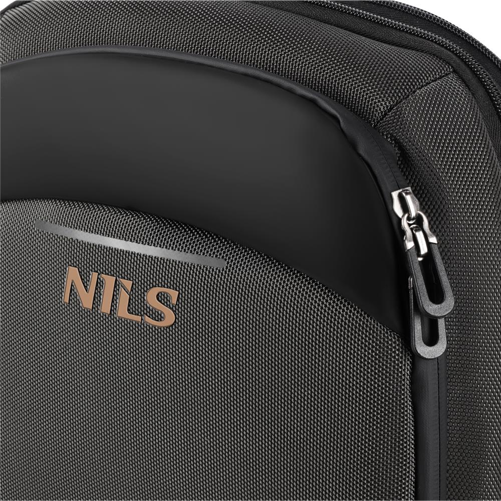 NILS Laptop Rucksack 19L Grau - Handgepäckgröße Business Reisen Arbeit Alltag