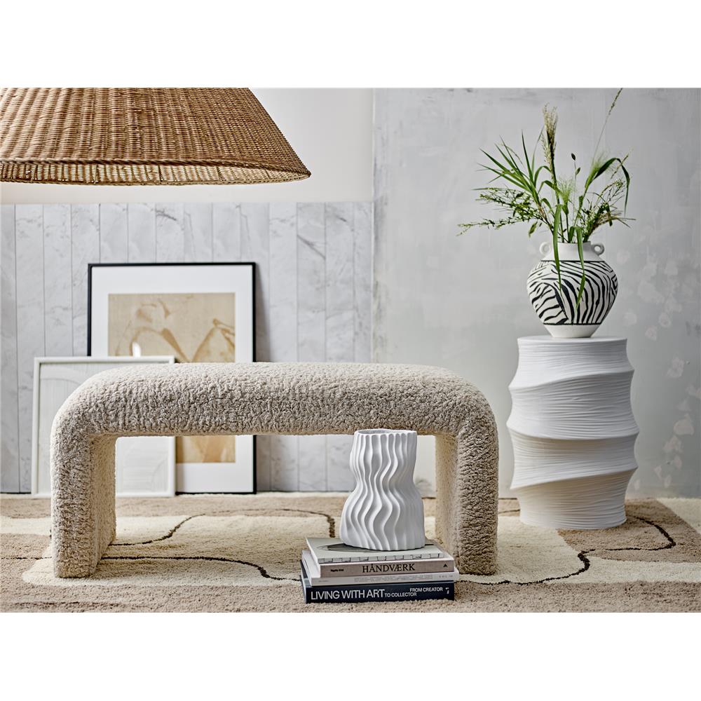 Bloomingville Sahal Vase in Weiß, 25,5cm, aus Keramik