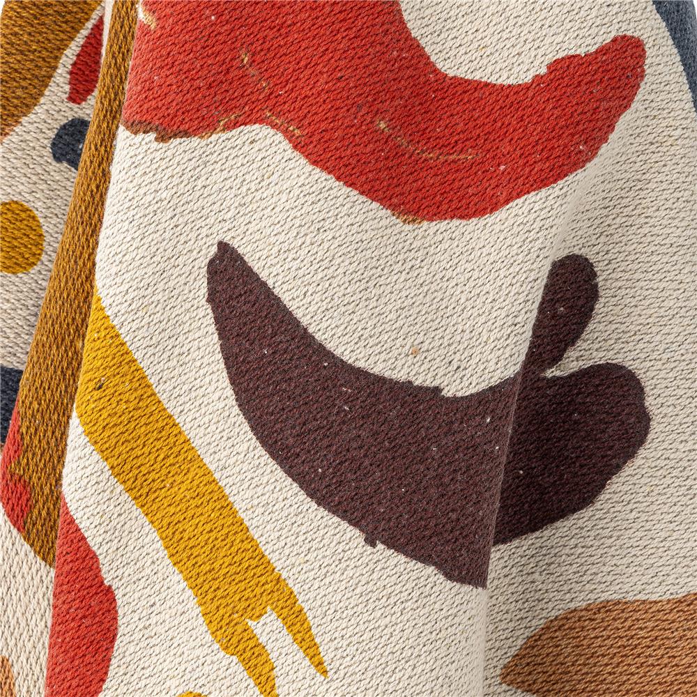 Bloomingville Horus Decke Orange 160x130 cm – Recycelte Baumwolle mit Fransen