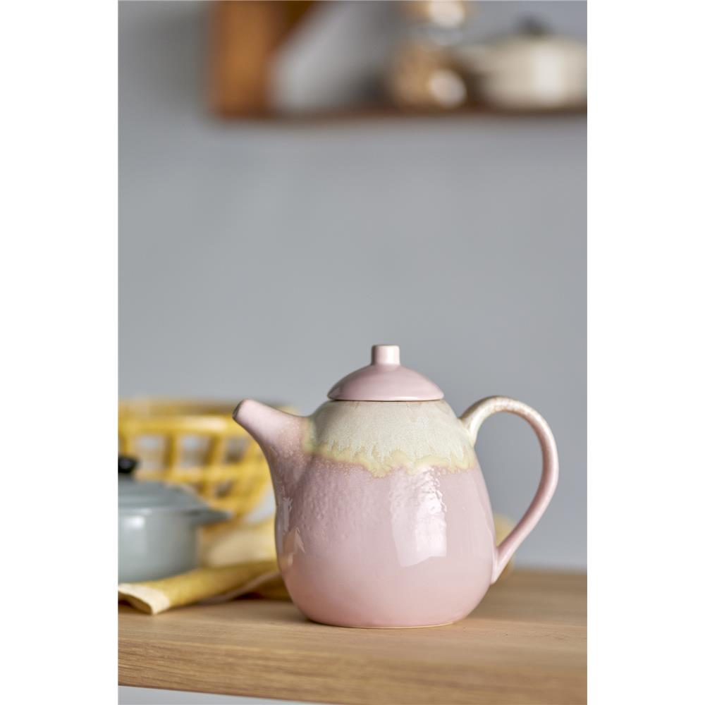 Bloomingville Louisa Teekanne in Rosa, 1190ml, aus Steingut