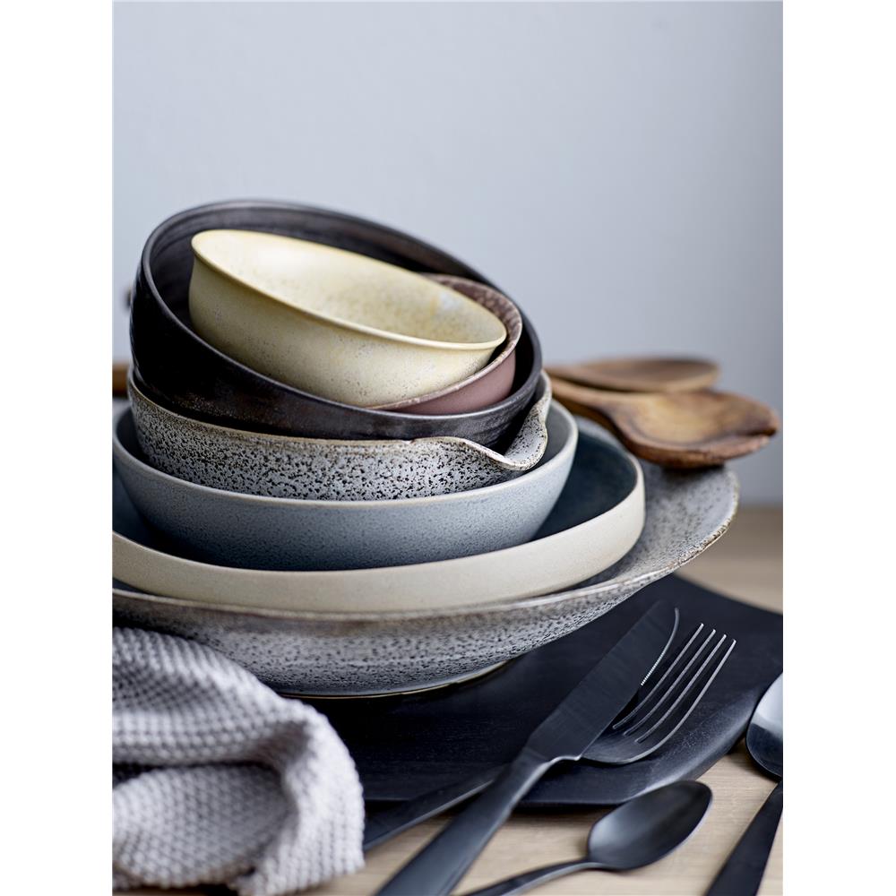 Bloomingville Kendra Schale in Grau 700ml aus Steingut im Wabi-Sabi Look