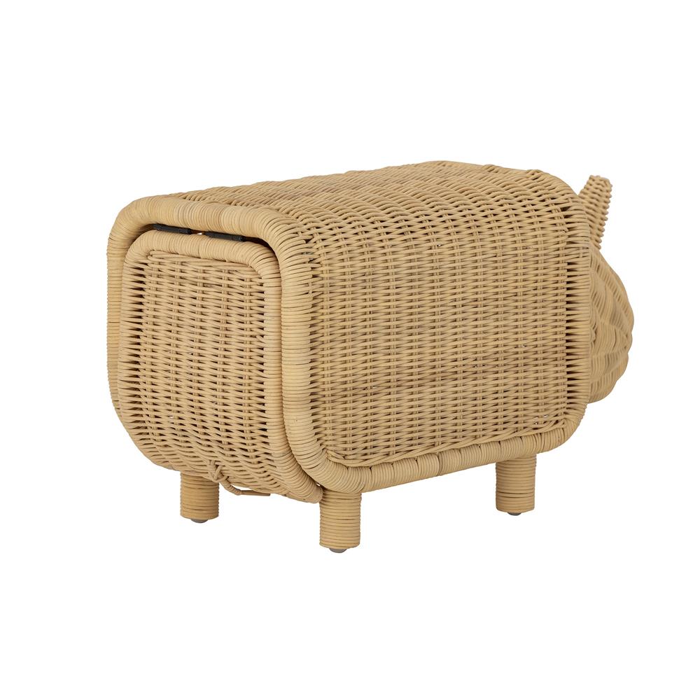 Bloomingville MINI Soffe Hocker mit Stauraum, Natur, Rattan, L53xH30xW24 cm