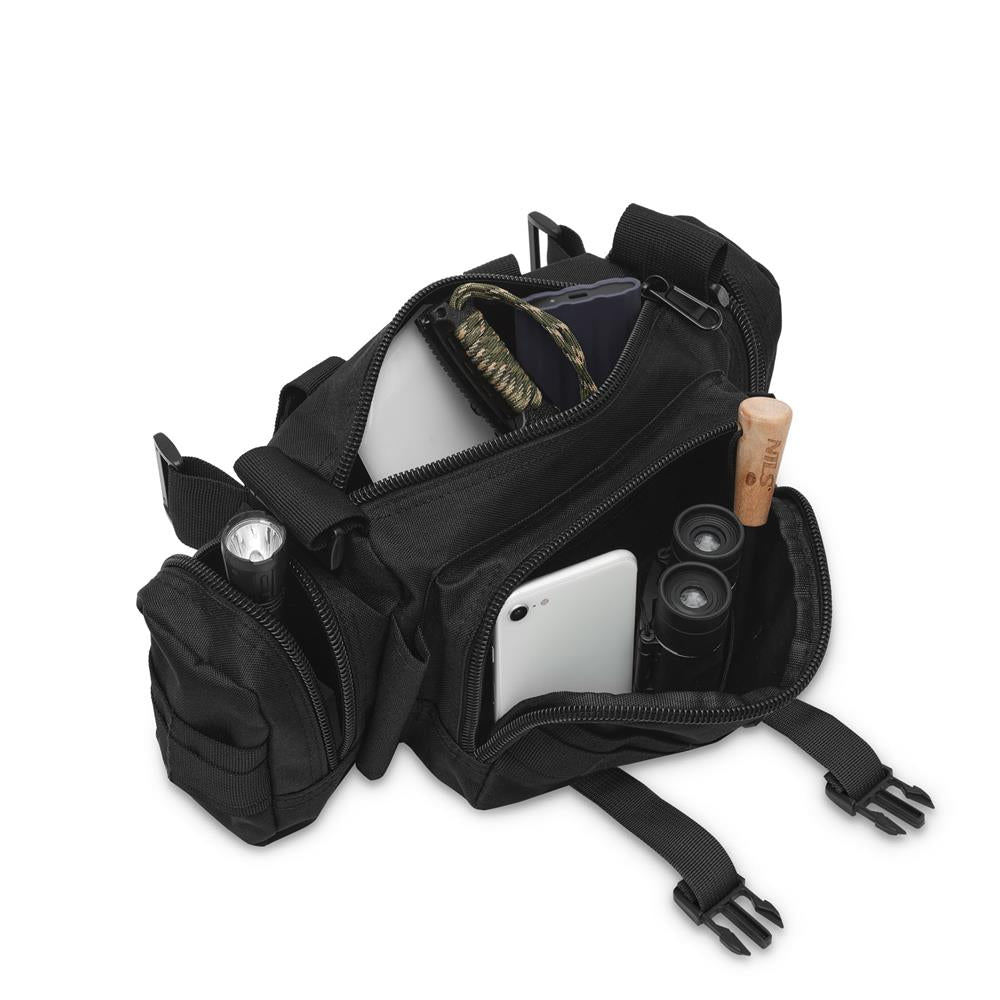NILS CAMP Hüfttasche XL 5L in Schwarz - taktische Gürteltasche für Outdoor, Alltag & EDC
