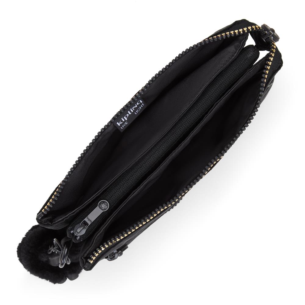 Kipling RIRI ZIP, Kleine Umhängetasche, Glorious Gold (schwarz), Schultertasche, Crossbody