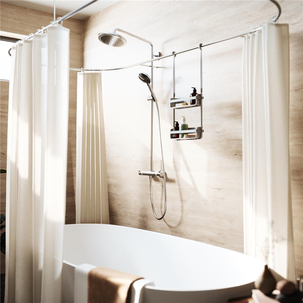 Umbra Flex Duschablage, Duschregal ohne Bohren, Duschcaddy, Duschdiener, in Grau