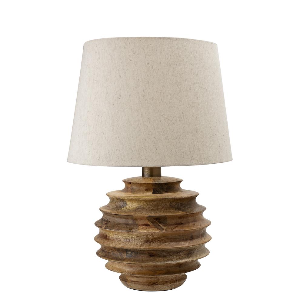Bloomingville Svale Tischlampe Natur Mangoholz Ø38,5 cm Dekolampe Tischleuchte dänisches Design