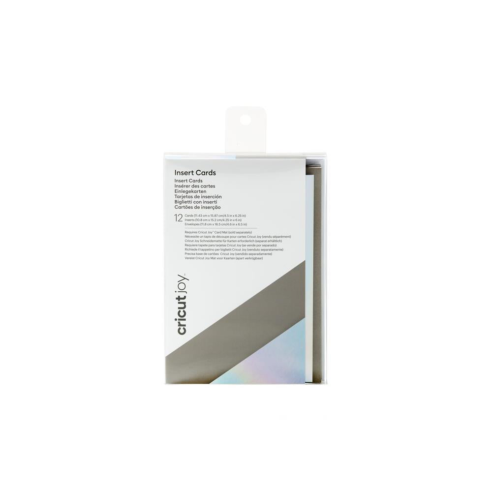 Cricut Joy Einsteckkarten in Grau mit Einleger in Silber Holographic 12 Stück