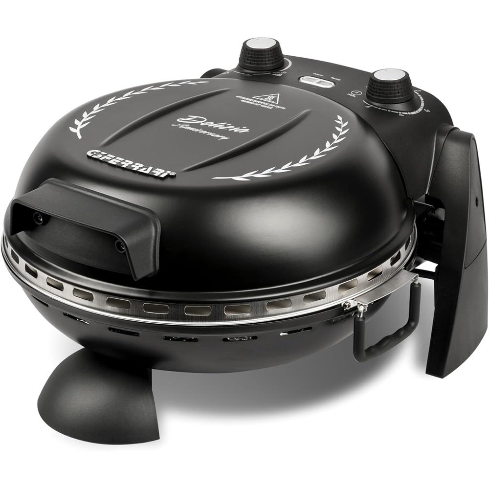 G3Ferrari Pizzaofen Delizia Anniversary elektrischer Pizzaofen Pizzamaker 1200W für Pizza Ø 31cm schwarz Limitierte Edition mit Pfanne