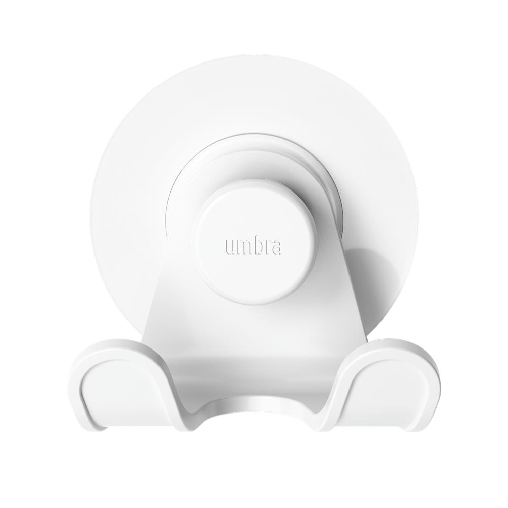 Umbra Flex Doppelduschhaken zum Kleben, für Luffaschwamm, Duschbürste, Waschlappen und Rasierer