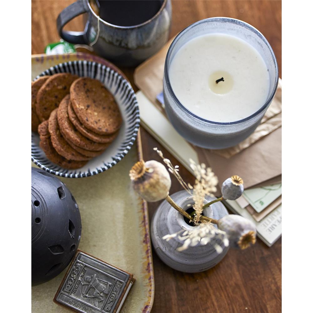 Bloomingville NO. 3 - Santal Fig Duftkerze, Blue, Natürliches Wachs, 390G - 60 Hour - Gift Box - D10xH10,5 cm